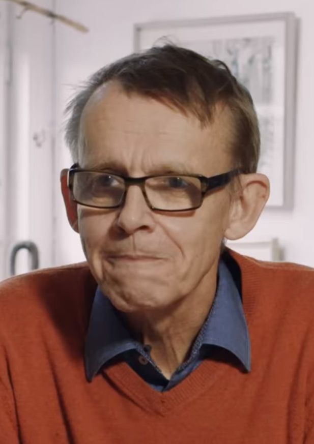 Hans Rosling in glasses and a red sweater, in 2016.
